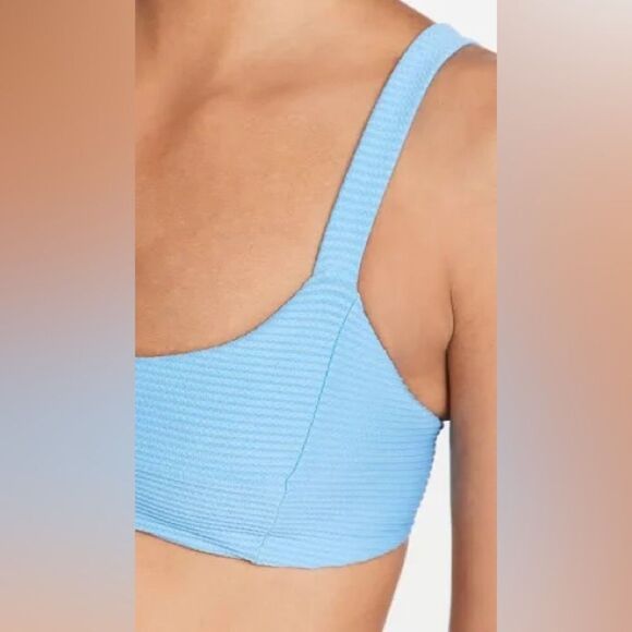 NWT L*Space Jess Ribbed Bikini Top Light Blue Sz.XS - Picture 3 of 10